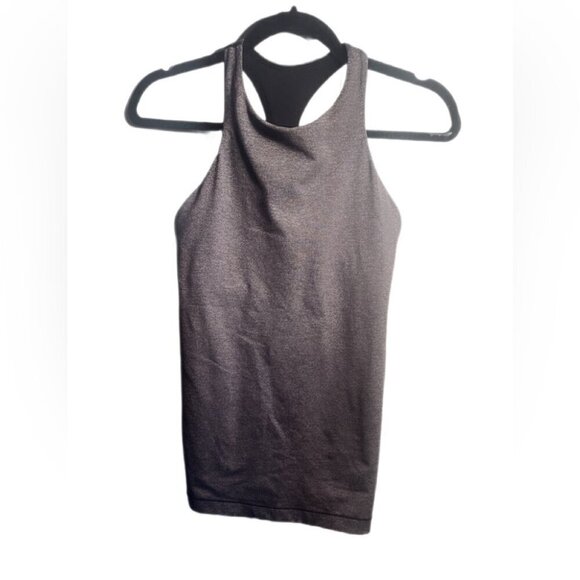 Lululemon In Training  Casual Athketic Sporty Yoga Light Tank Heathered Black 6 - Picture 2 of 4